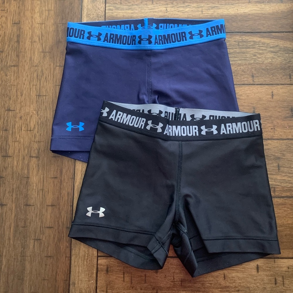 under armor biker shorts set